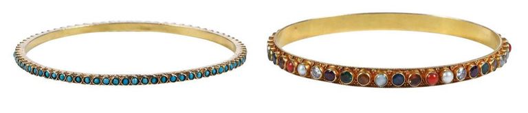18k gold bangle gemstone bracelets