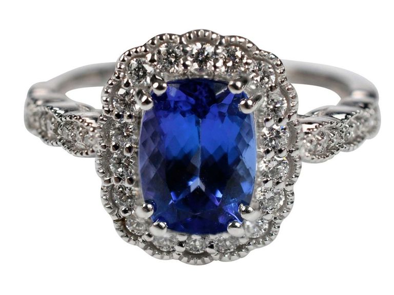 Platinum halo diamond ring