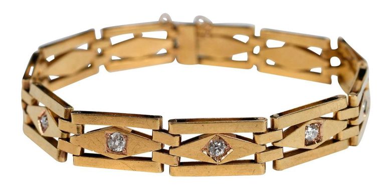 16k gold diamond link bracelet