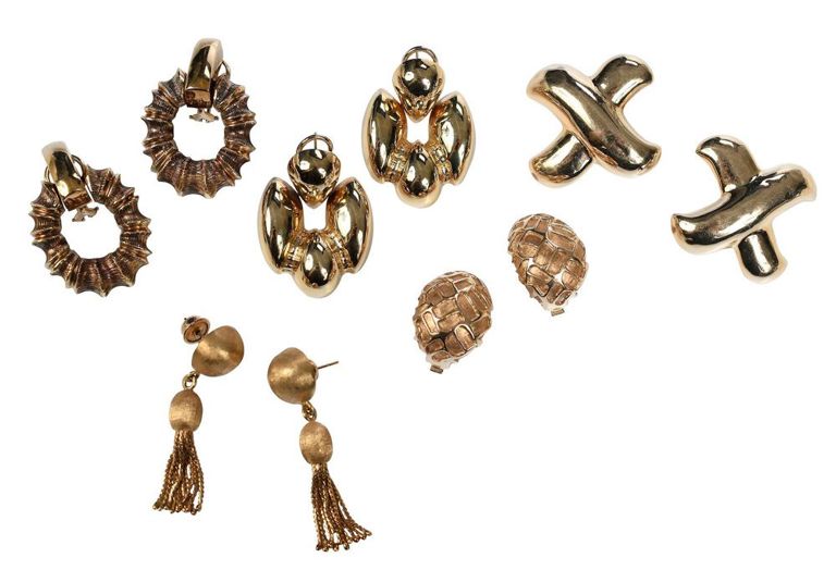 14k and 18k gold earrings set