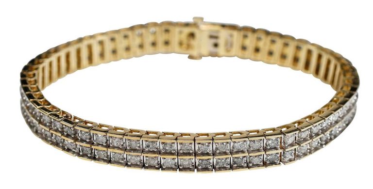 14k yellow gold tennis diamond bracelet