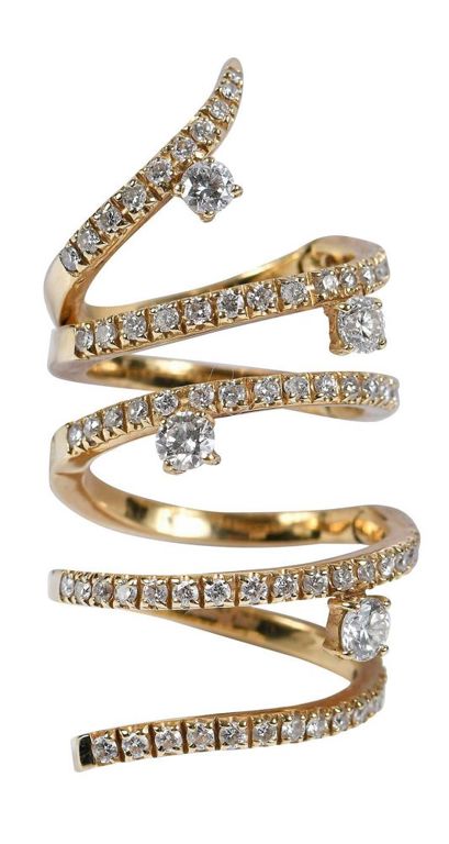 18k gold Staurino Fratelli Magic Snake diamond wrap ring