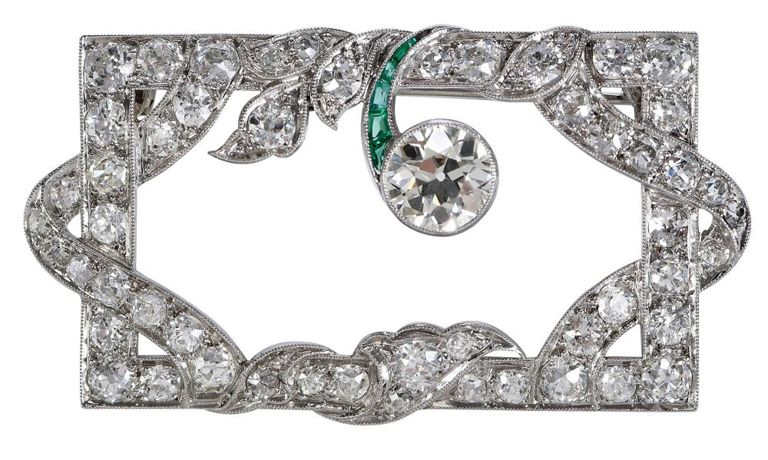 Vintage platinum diamond brooch
