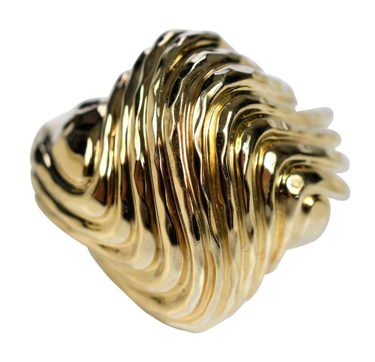 18k yellow gold Henry Dunay wave ring