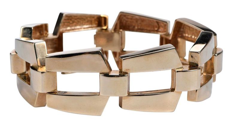 Retro yellow gold link bracelet
