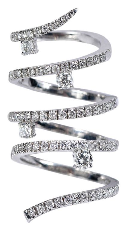 18k white gold "Magic Snake" diamond wrap ring