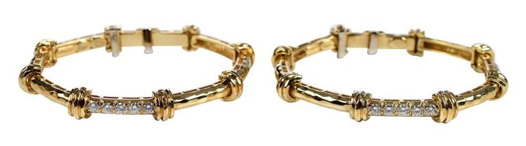 Yellow gold diamond bracelets