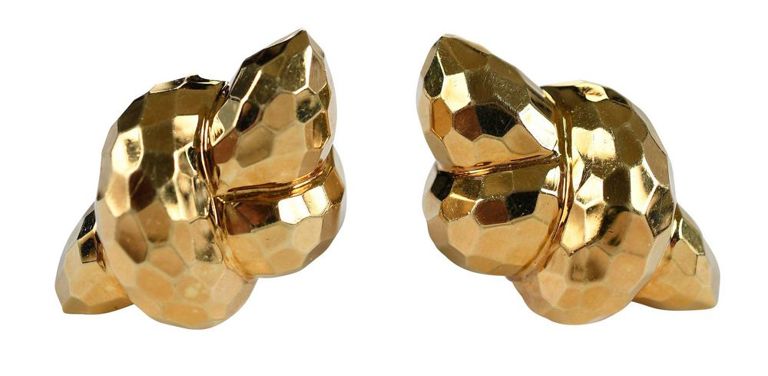 Yellow gold clip earrings