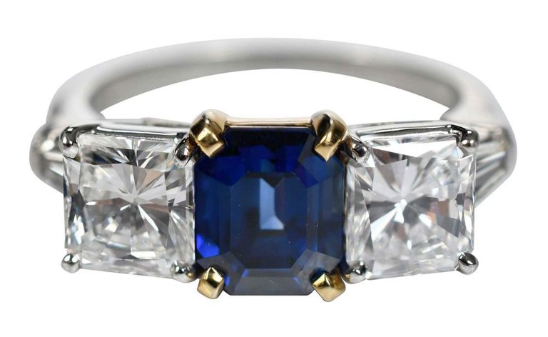Yellow gold and platinum diamond ring