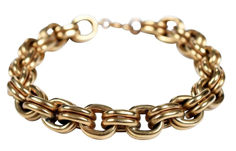 Yellow gold link bracelet