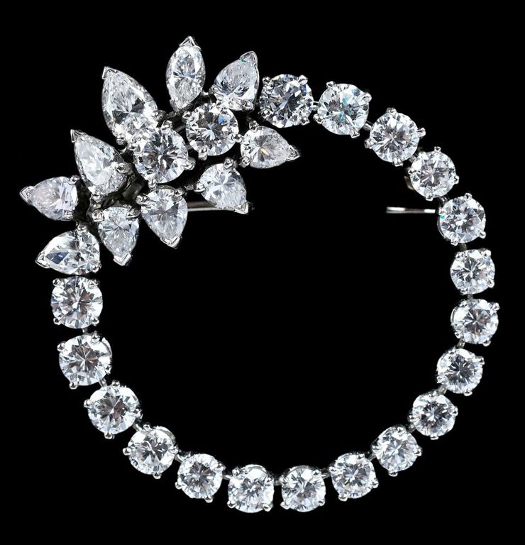 Vintage platinum diamond brooch