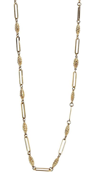 Etruscan yellow gold link necklace