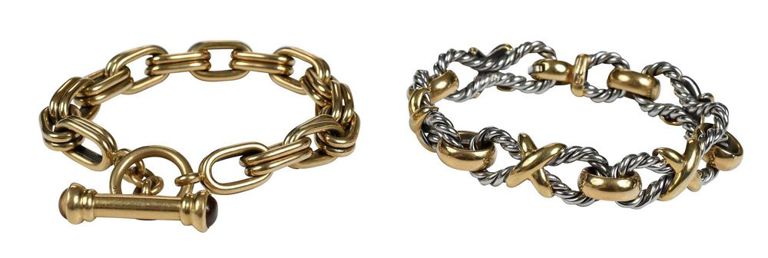 Yellow gold link citrine bracelet