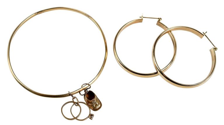 14k yellow gold quartz jewelry set