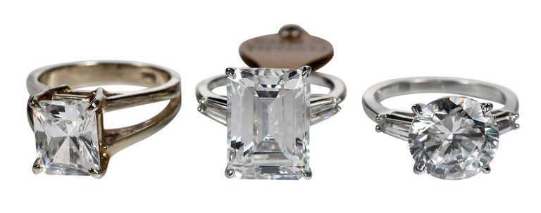White gold cubic zirconia rings