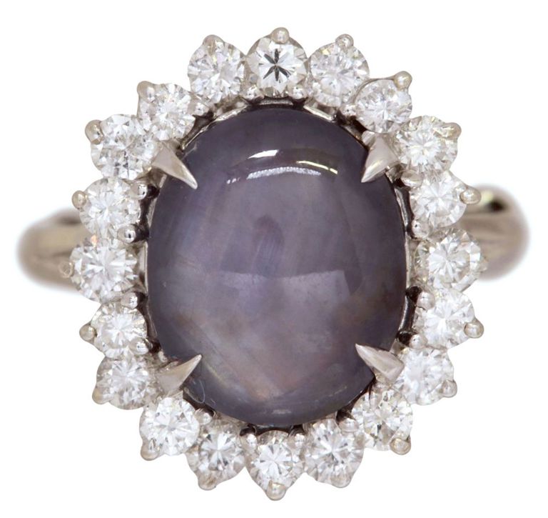 14k white gold sapphire and diamond ring