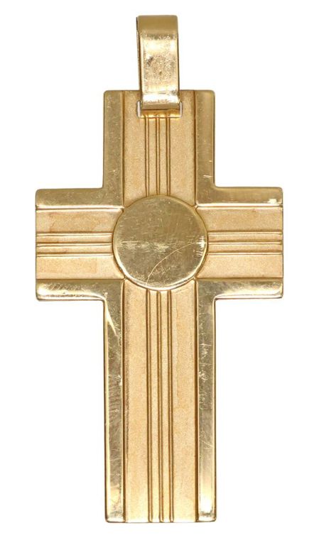 18k yellow gold cross pendant