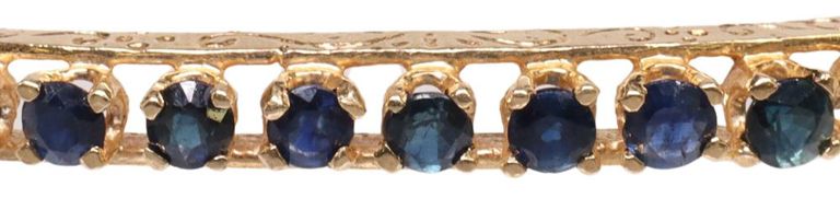 14k yellow gold hinged sapphire bracelet