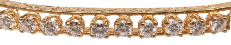 14k yellow gold diamond hinged bangle bracelet