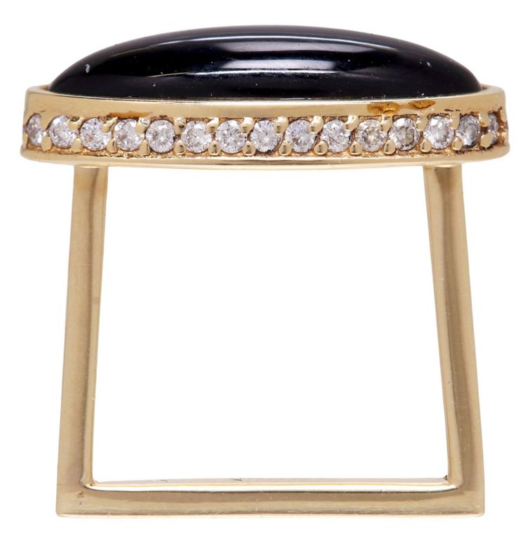 14k yellow gold signet onyx ring