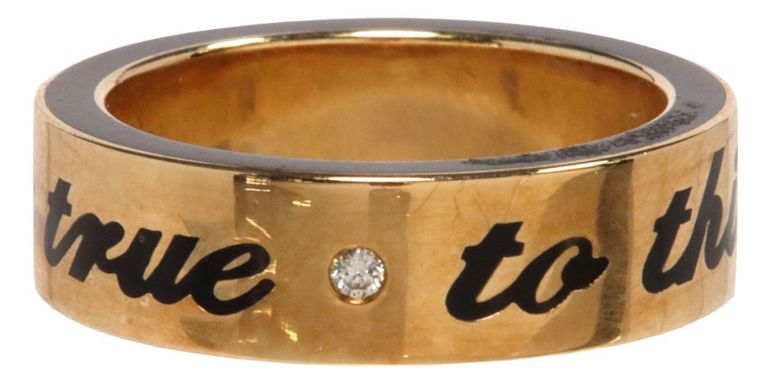 14k yellow gold and enamel diamond ring