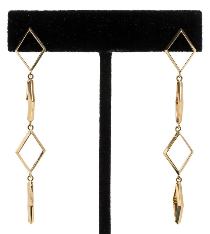 14k yellow gold diamond earrings