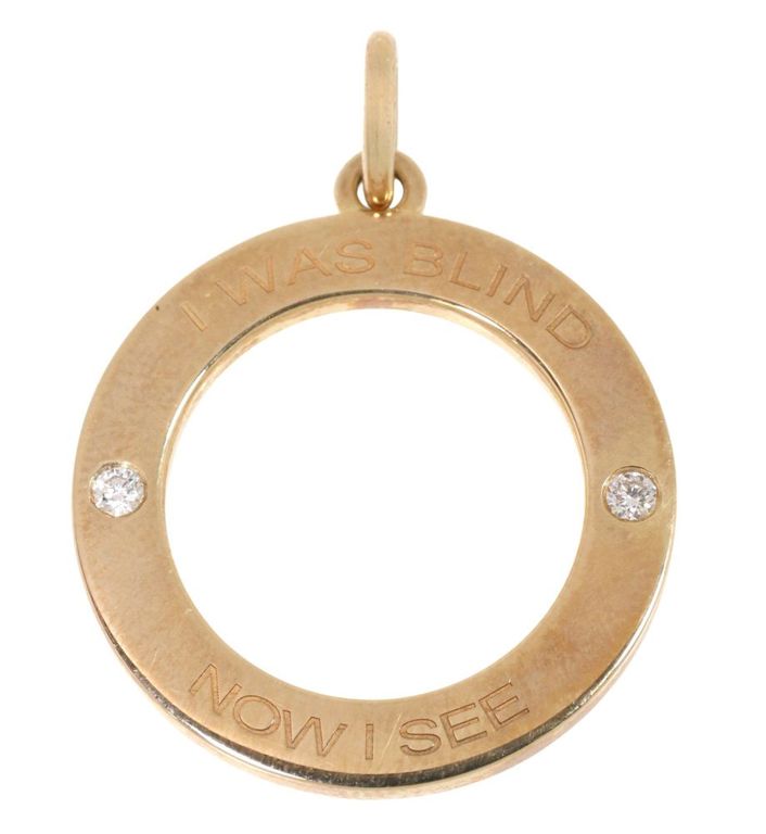 14k yellow gold diamond pendant