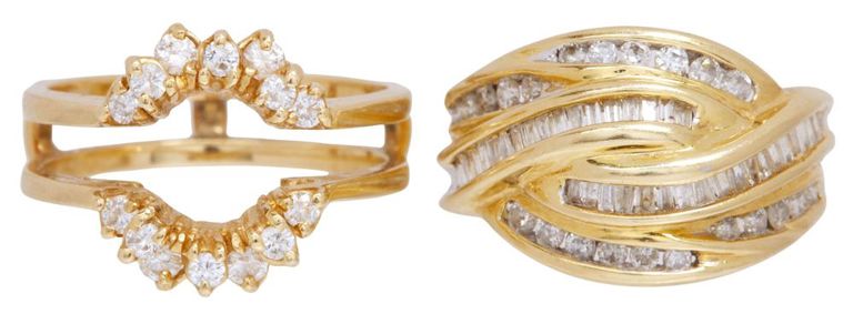 14k yellow gold diamond rings