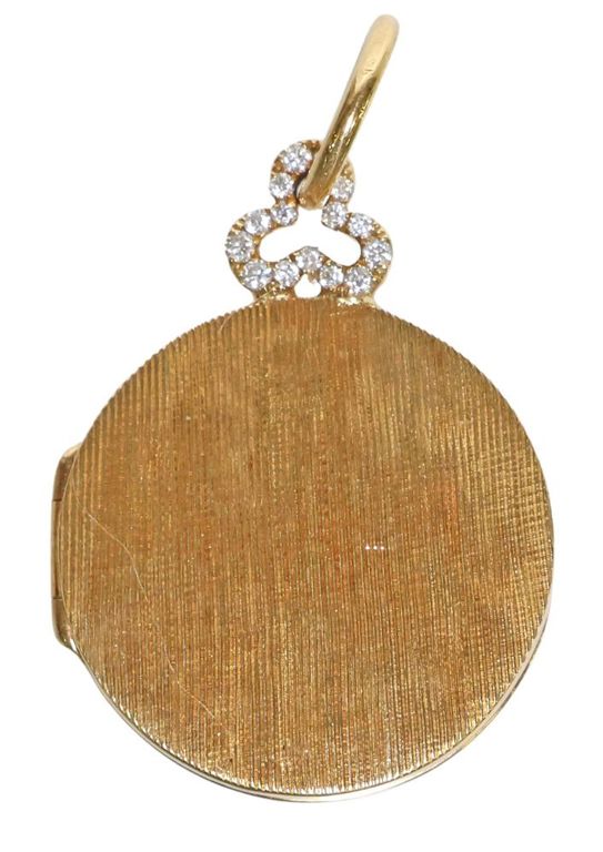 18k gold diamond trefoil locket