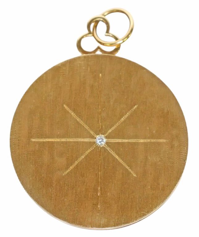 18k yellow gold locket diamond pendant