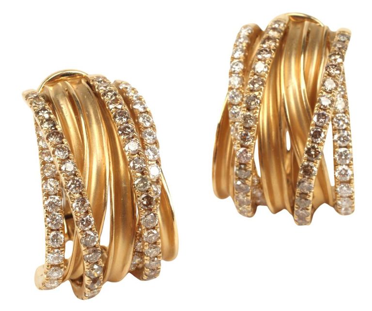 18k yellow gold diamond earrings