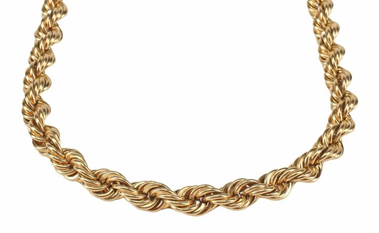 14k yellow gold rope chain necklace