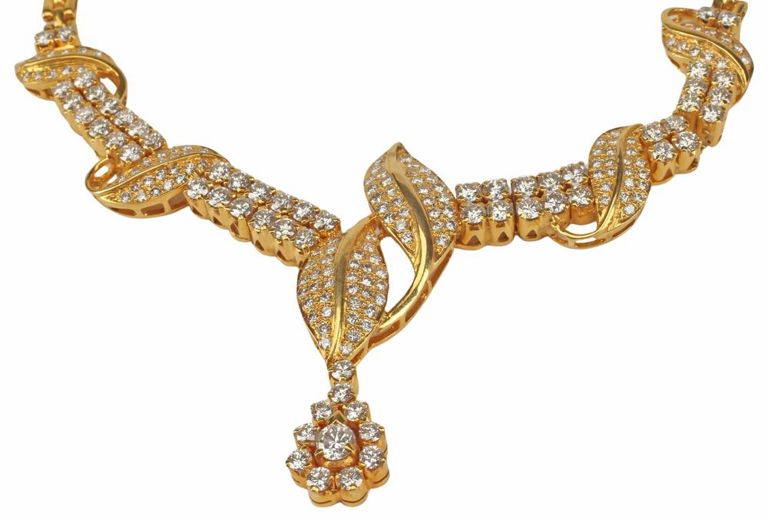 18k gold diamond collar necklace