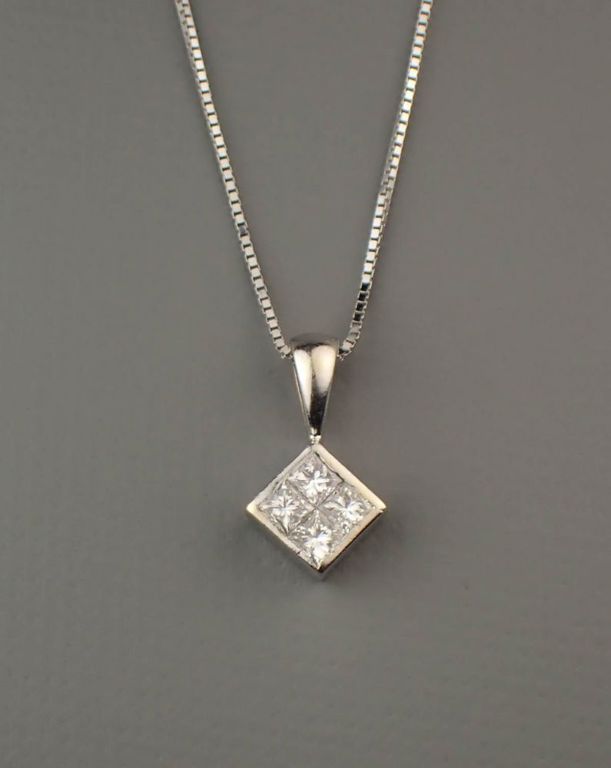 14k gold diamond pendant necklace
