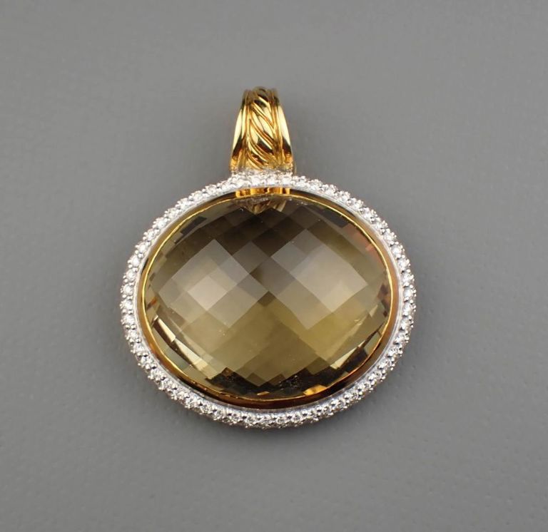 18k gold David Yurman citrine enhancer pendant