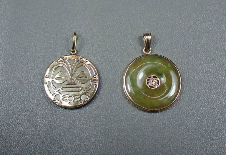 18k and 14k yellow gold pendants