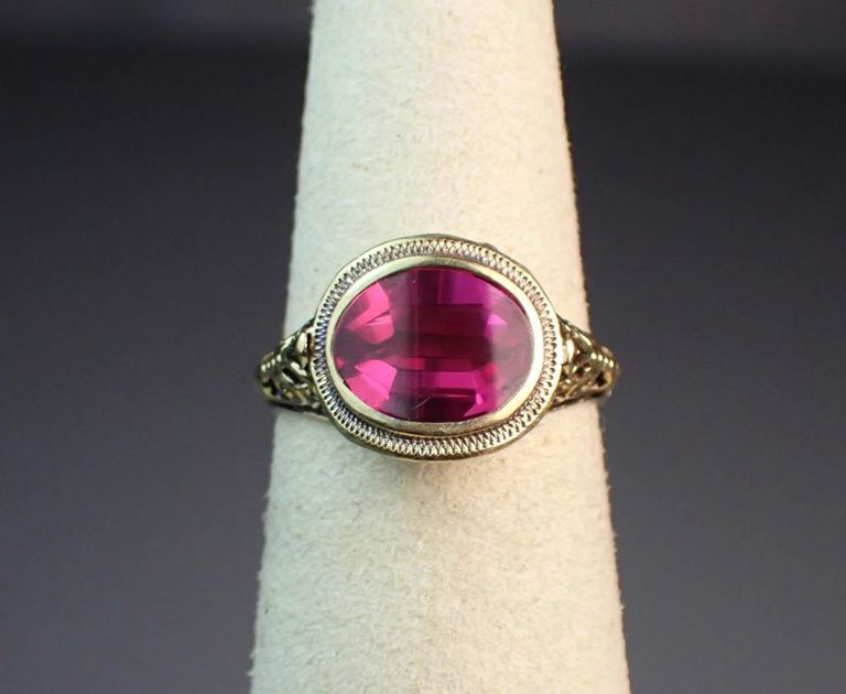 Antique 14k gold ruby ring