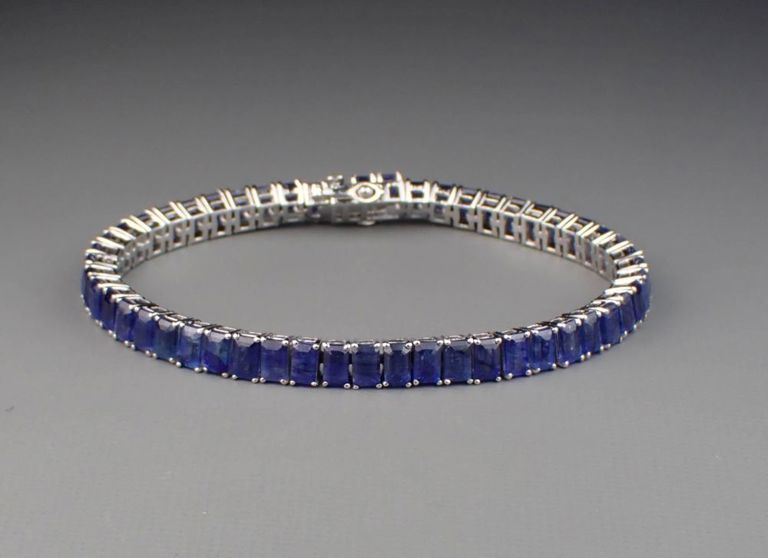 14k white gold sapphire bracelet