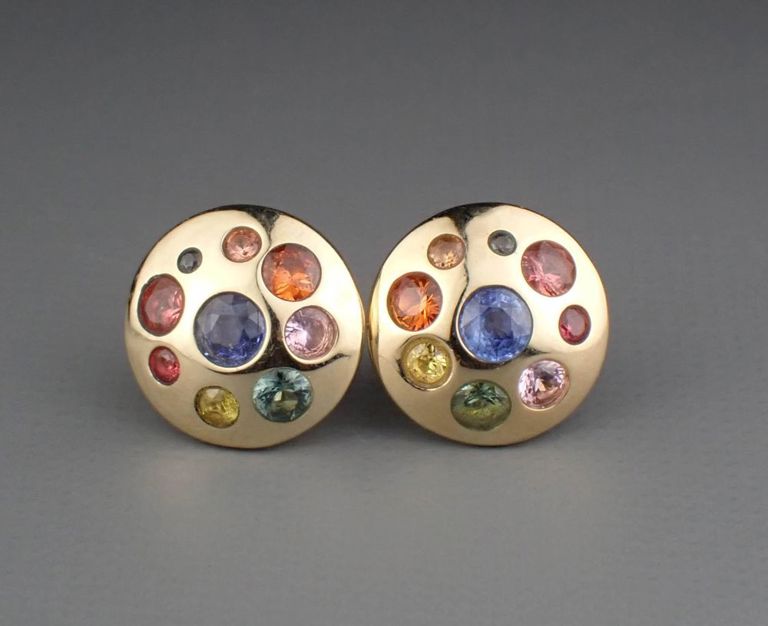14k gold sapphire earrings