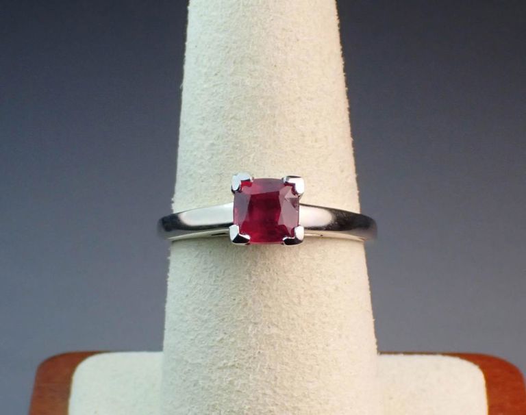 14k gold and platinum ruby ring