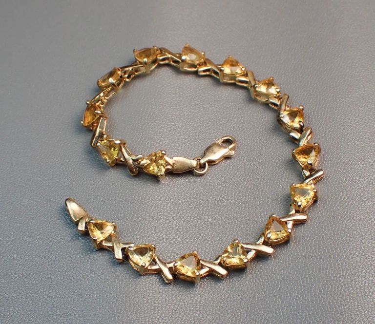 14k yellow gold citrine bracelet