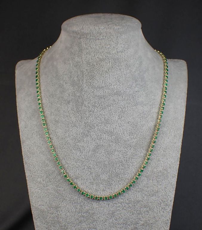 14k yellow gold emerald necklace
