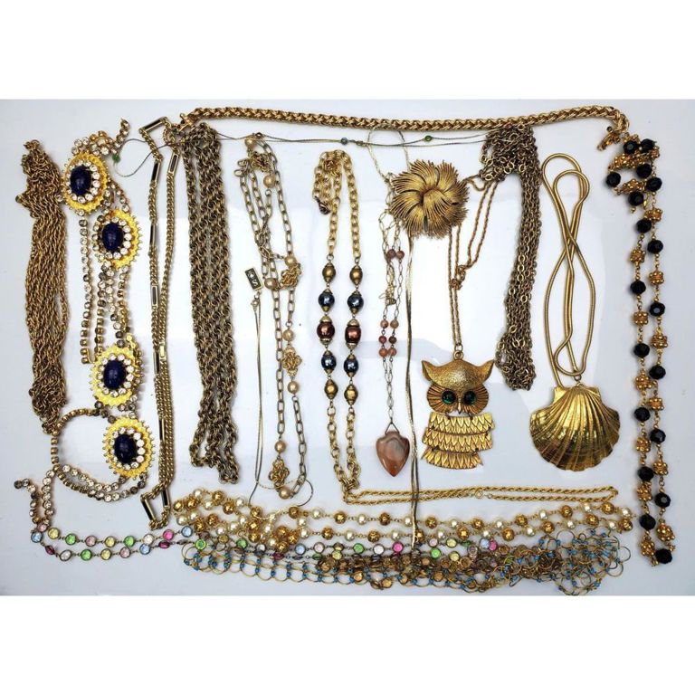 Large bag of vintage costume jewelry