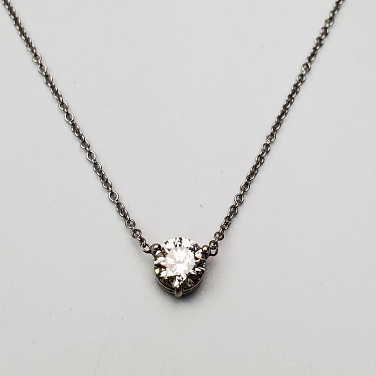 14k white gold diamond necklace