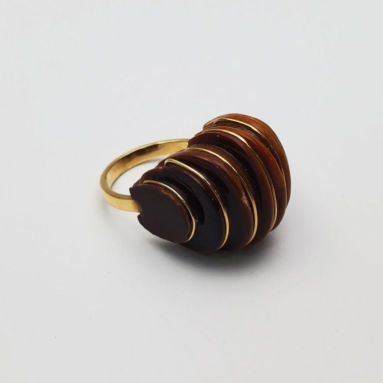 Vintage 14k gold tiger eye ring