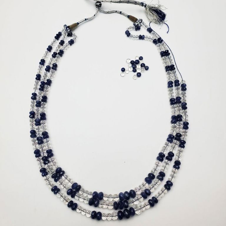 Beaded sapphire necklace