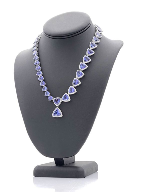Platinum tanzanite necklace