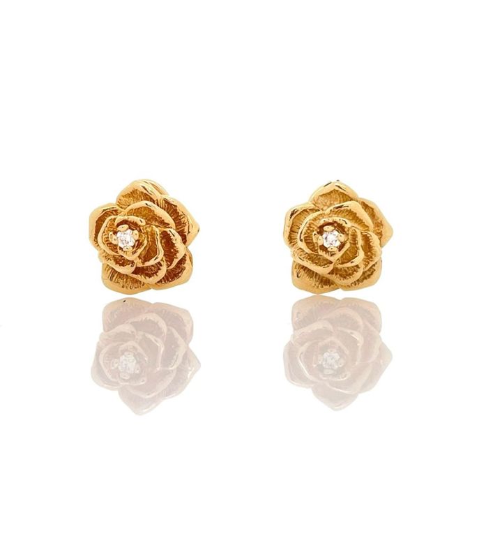 14k yellow gold diamond earrings
