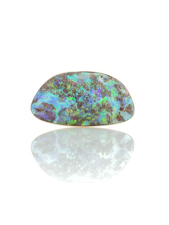 18k yellow gold boulder opal pendant brooch