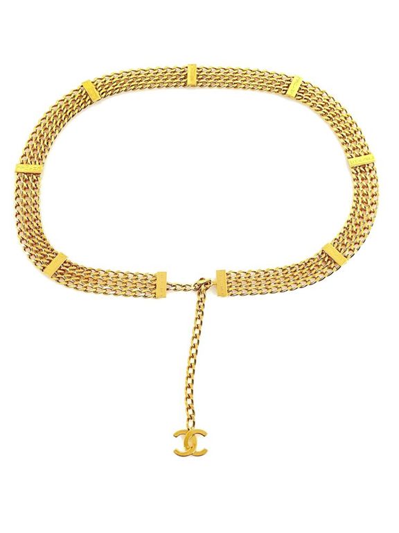Vintage Chanel gold chain belt necklace